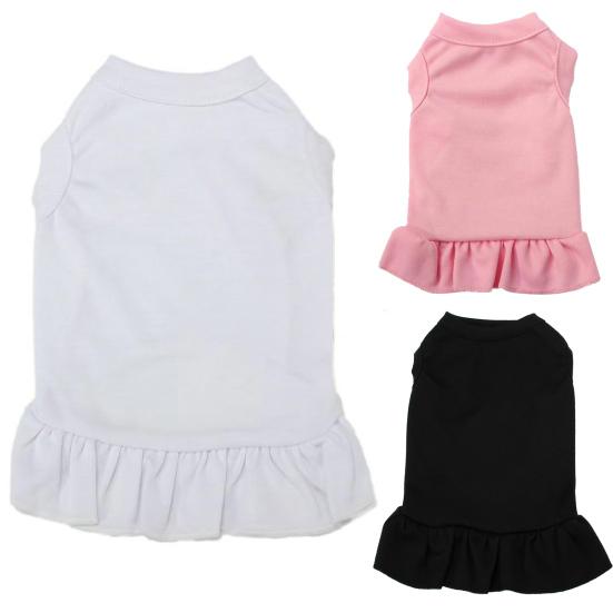 Spódniczka dla psa z okrągłym dekoltem, artykuły dla zwierząt, jednolity kolor, falbanki, ubranka dla psa na imprezę
