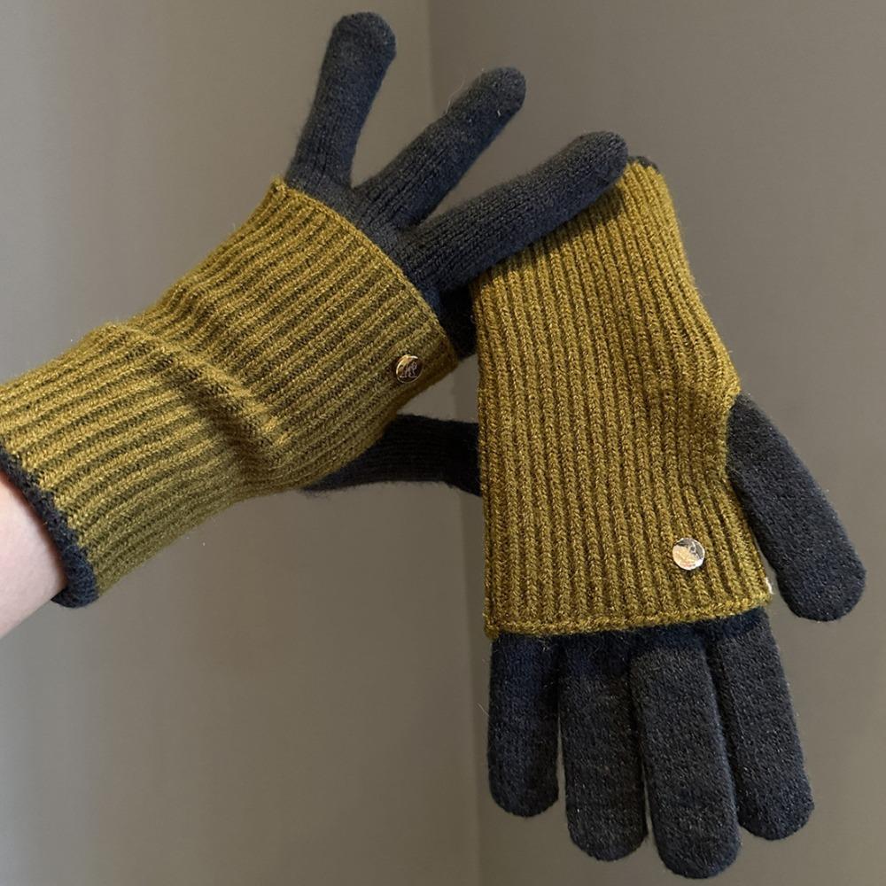 Woolen Gloves Warm Winter Gloves Simple Knitted Gloves Outdooor