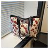 Cherry print tote bag versatile large capacity new commuter fashion high sense messenger shoulder bag handbag