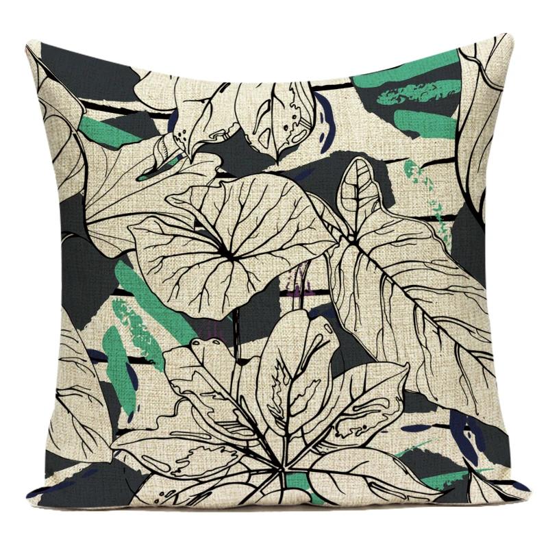 Decorative Throw Pillows Case Floral White Red Pink Flower Polyester Pillow Cushion Cover For Sofa Home Living Room Decor