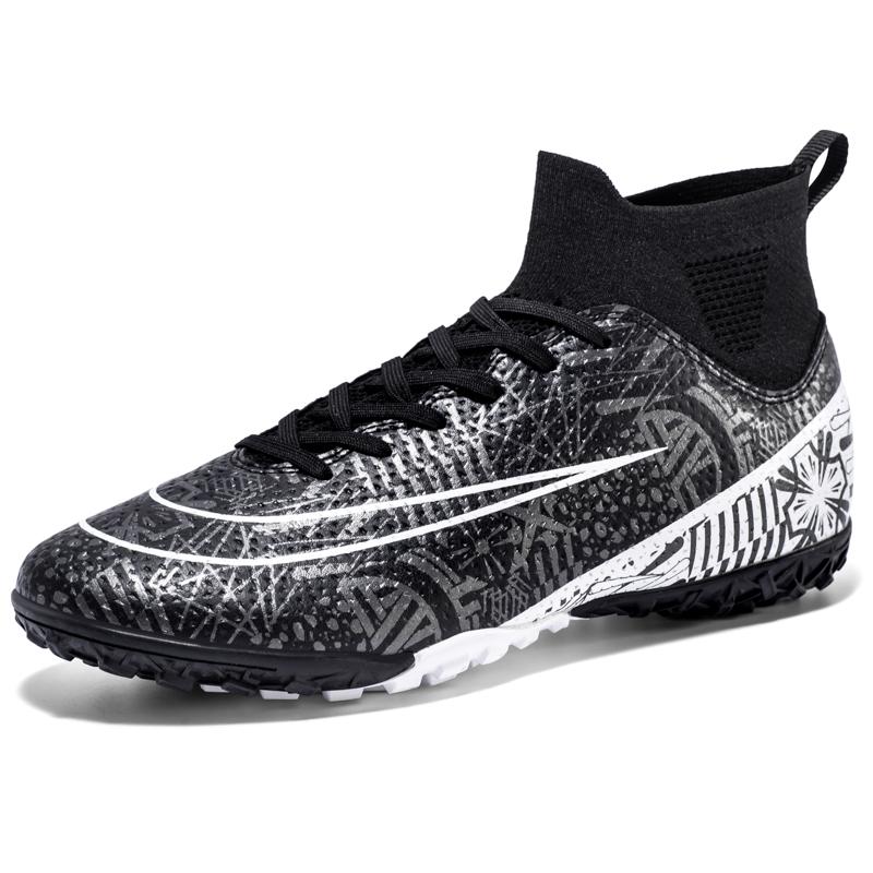 High Top Men Soccer Shoes FG/TF Anti-Skid Male Football Boots Kids Grass Training Ankle Cleats Soccer Sneakers