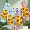 1PC Multiple Sunflower Floral Print 750ml Color Plastic Sports Water Bottle Leakproof Flip Straw Lid Suitable for Sports Office Home Use