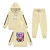 Kids' Long Sleeve Loose Pullover Letter Print Drawstring Hooded Sweatshirt Set