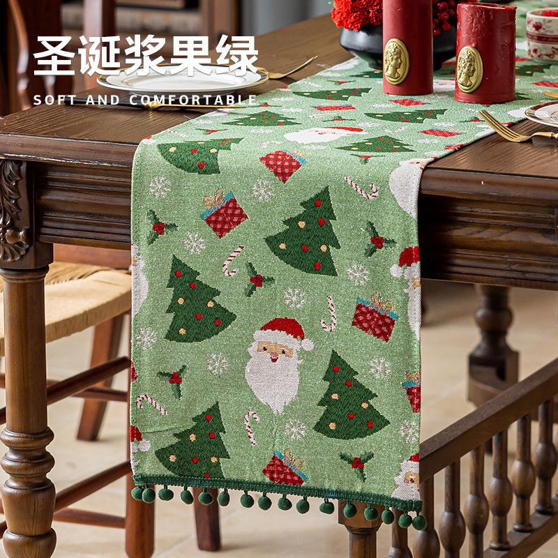 

Christmas Decoration Table Runner, Snowman Bell Table Runner Winter Xmas Tree Table Runners for Kitchen Dining Home Party Decor 35x120cm