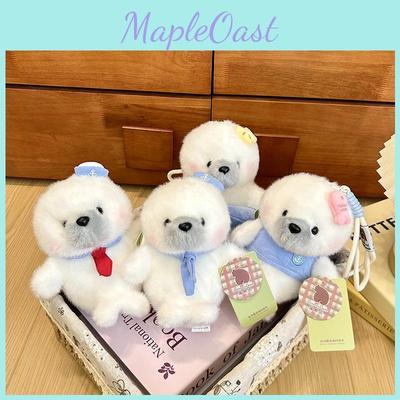 Summer Ocean Sailor Seal Plush Keychain With Soft Short Pile For Girls And Teens