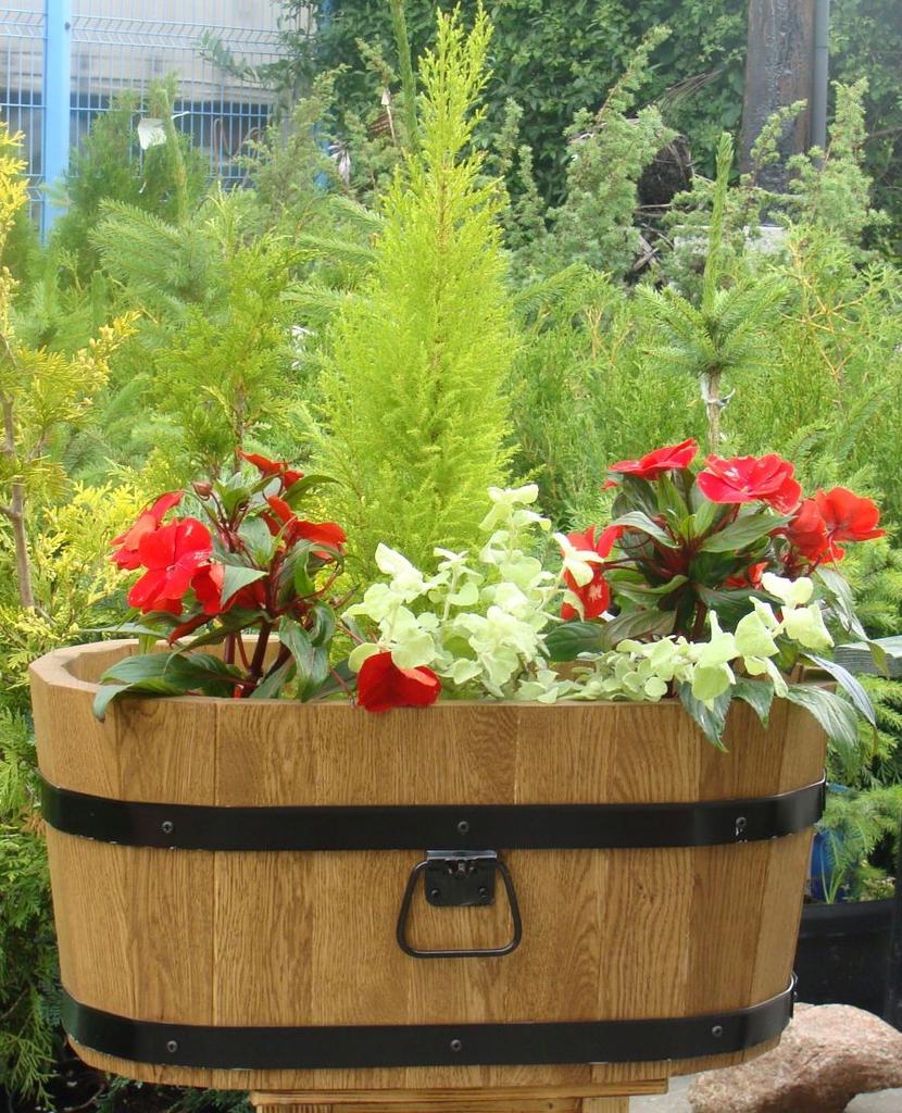 Wooden flowerpot 60X37XH31 flower stand K. OAK