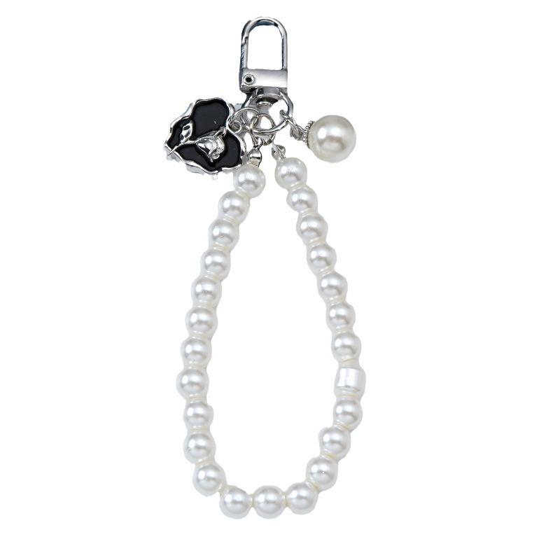 Korean Pearl Shell Keychain & Retro Beaded Bracelet Lanyard