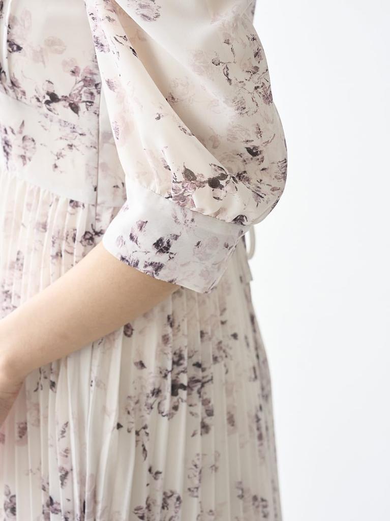 Sustina Pleated Print Dress SWFO255038IVR0