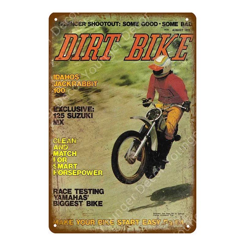 Dirt Bike Metal Poster Retro Motorcycle Races Plaque Wall Art Painting Plate Pub Bar Garage Home Decor Isle Of Man Signs YI-179