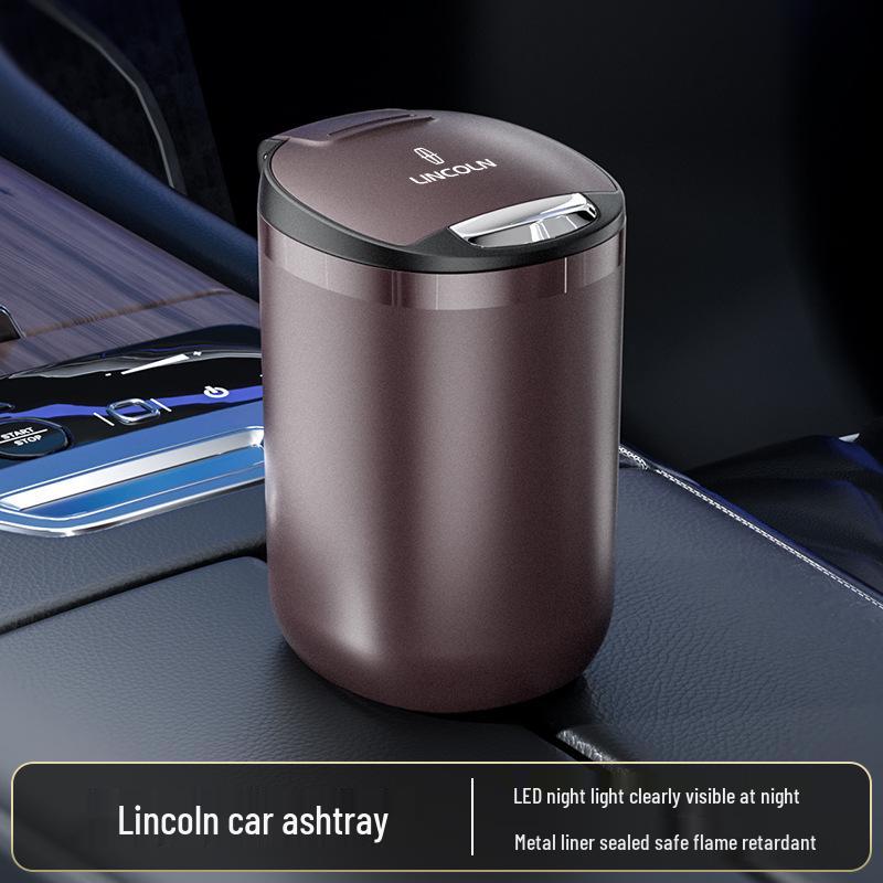Stylish Fireproof Metal Car Ashtray with Lid – Dustproof Accessory for Men & Women