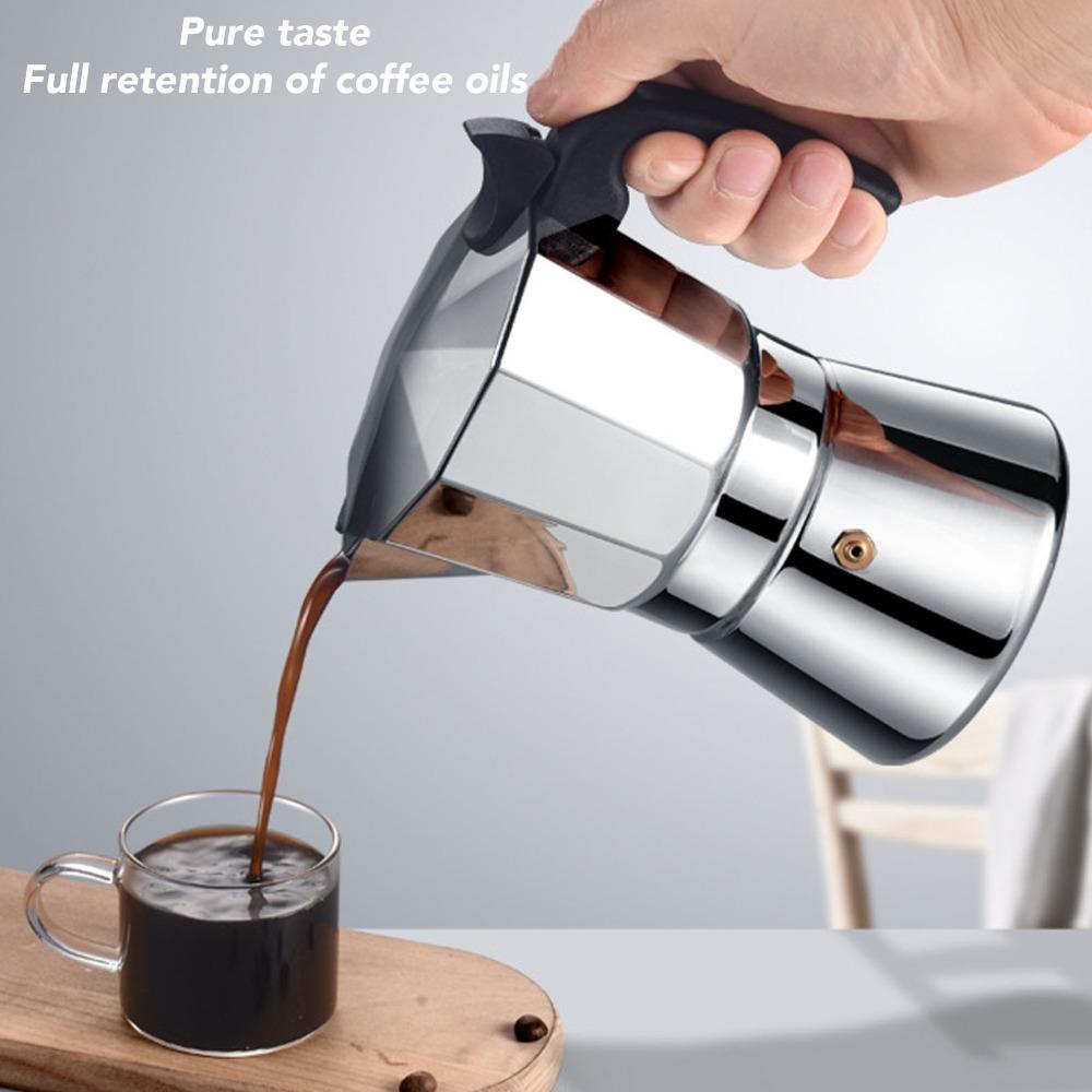 Octagonal Design Stovetop Coffee Maker 3/6 Cups Capacity Italian Coffee Maker For Camping