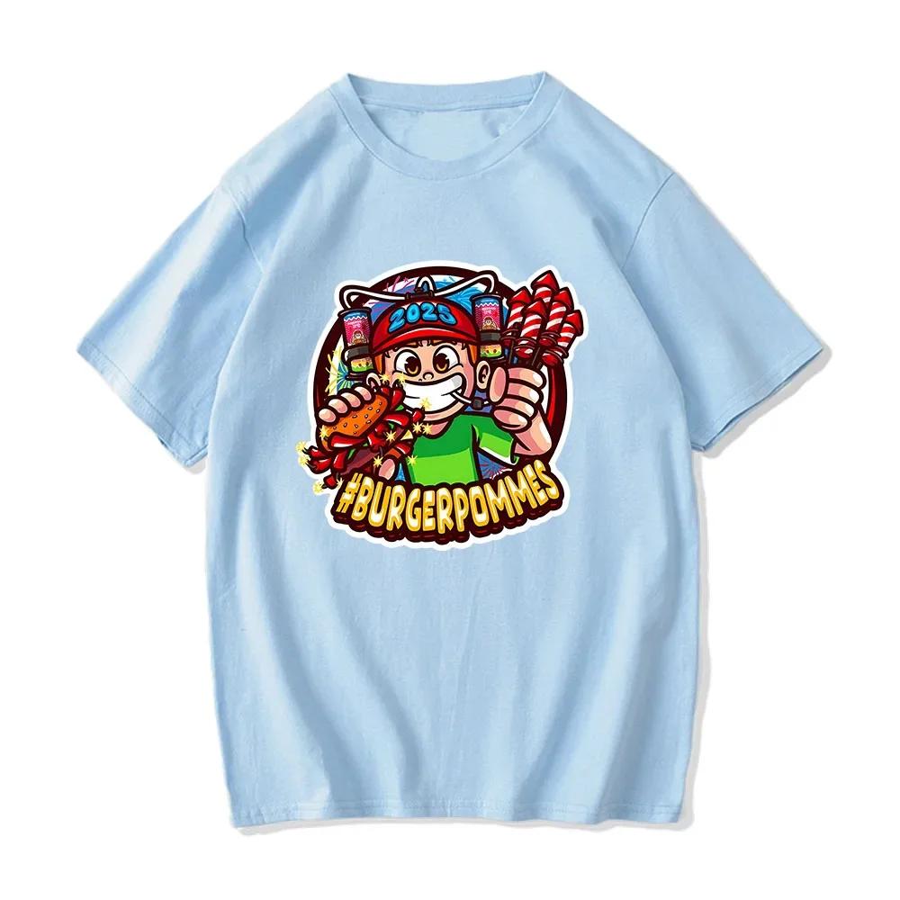 Burgerpommes 2 LukasBurger Trička Kreslený Grafický Potisk Tričko Marvin Vlogt ICrimax Tričko Bavlna Pánská Dámská Trička Unisex