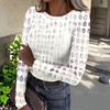 Women's Casual Neck Long Sleeve Halloween Print Ribbed Knit Top