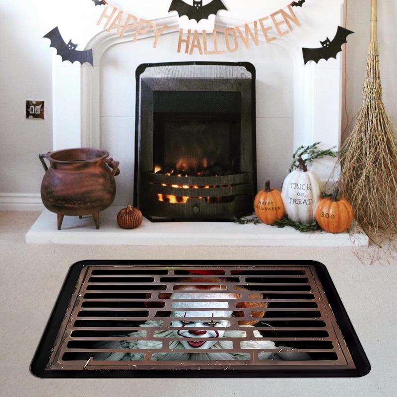 American Halloween Clown Crystal Velvet Doormat - Dirt & Wear Resistant Home Decor