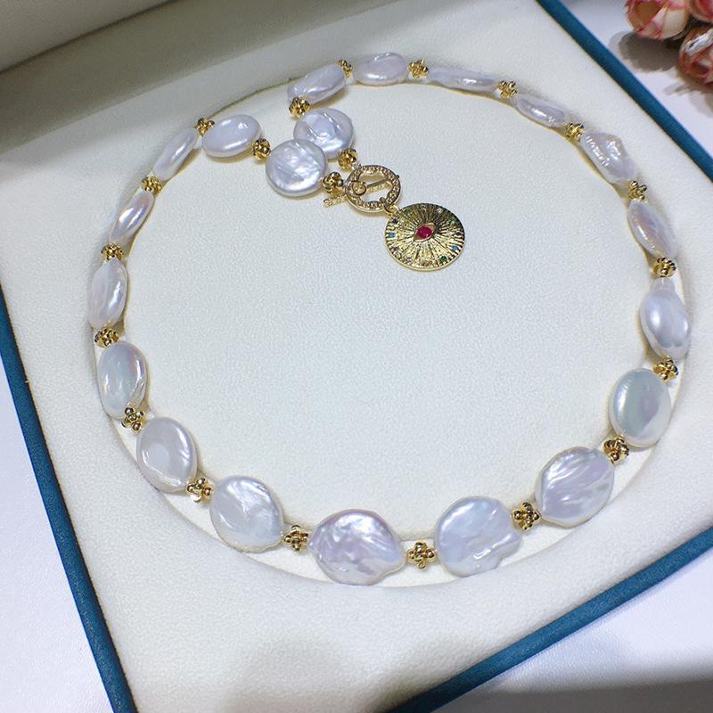 

Ожерелье в стиле барокко с пресноводным жемчугом, 4-17 мм, модное и простое женское зимнее ожерелье в новом стиле 45CM