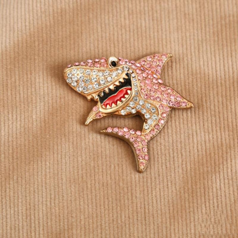 

Creative Cute Shark Brooches For Women Clothing Coat Jewelry Accessories