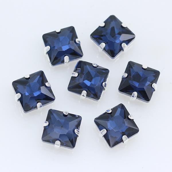 Strassuri Pătrate din Sticlă de Cristal cu Gheare Argintii, Artizanat Cusut pe Piatră, Accesorii Vestimentare, Rochie de Mireasă, Pantofi, Geantă, Garnitură DIY