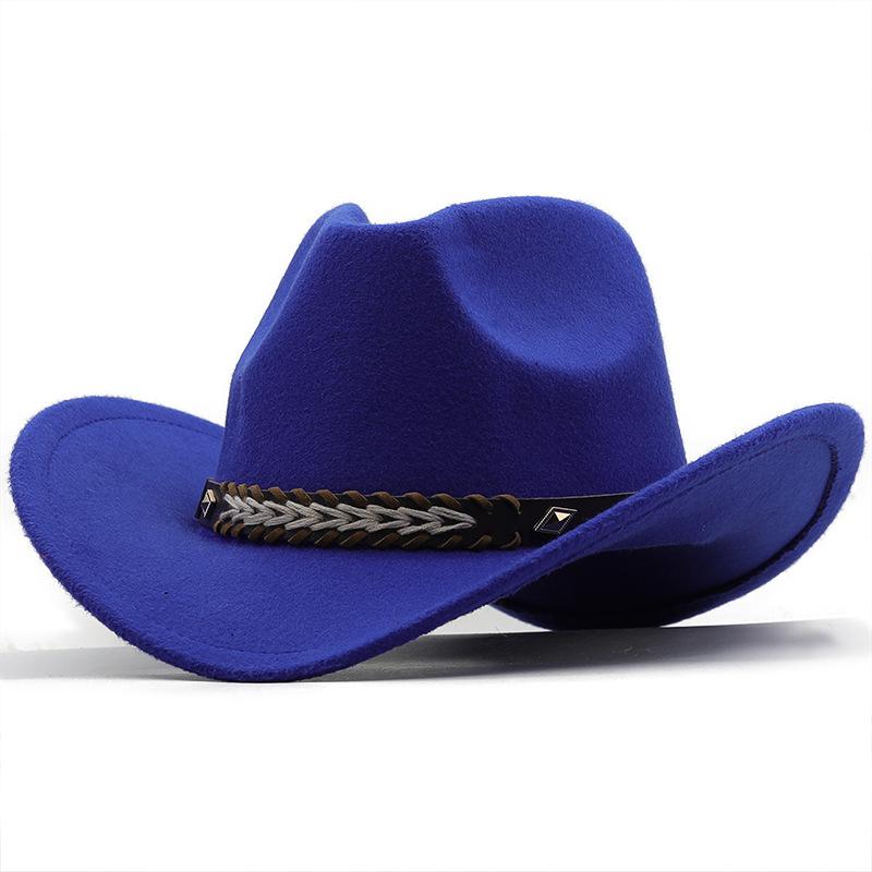 Unisex Adults Woolen Western Cowboy Hat