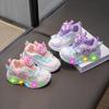Girl Cartoon Rotating Button Sneakers - New Style with Soft Sole and Illuminated Shoes