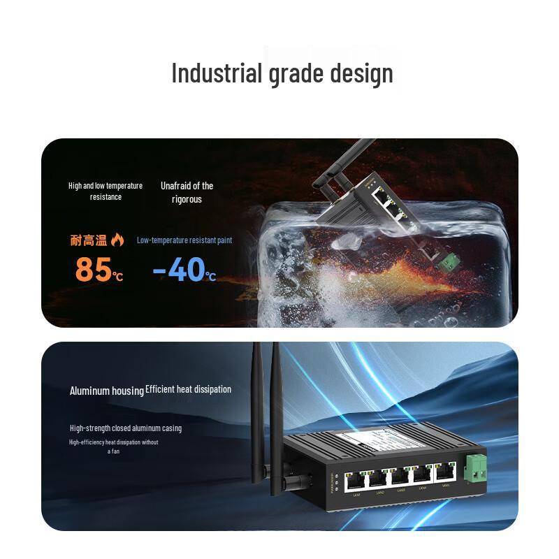MoweStar Industrial 2.4G WiFi Router (5 Fast Ethernet Ports) (CN Version)