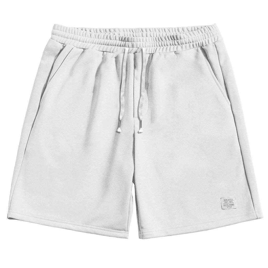 Herren Freizeithose mit elastischem Bund, lockere Passform, Kordelzug, Sportshorts mit Taschen für Outdoor- und Indoor-Aktivitäten