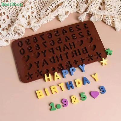 Silikon Buchstaben Zahlen Schokoladenkuchen Backformen, Happy Birthday Kuchen Deko Fondantform