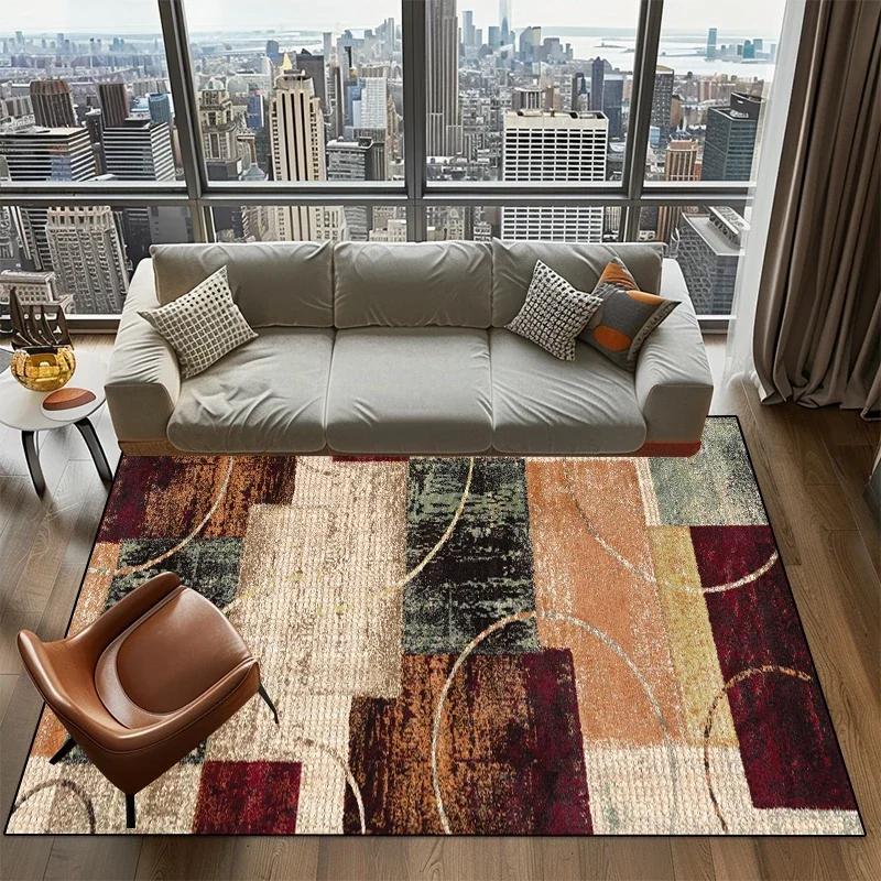 

Europe Style Geometric Plush Fluffy Large Living Room Carpet Lounge Non-slip Big Size Rug Bedroom Cloakroom Decoration Home Mat 60*90cm