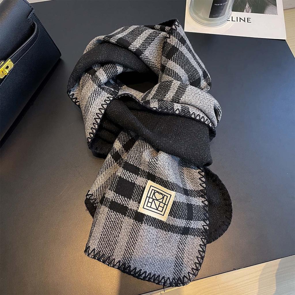 Korean Plaid Scarf Women Winter Classic Warm Imitation Cashmere Scarves Thick Bandana Fashion Luxury Shawl Wrap Bib Neckerchief