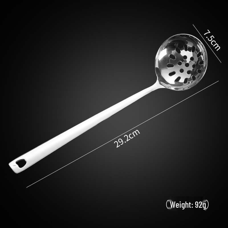 Thickened 304 Stainless Steel Slotted Spoon & Large Soup Ladle Set with Long Handle for Kitchen.