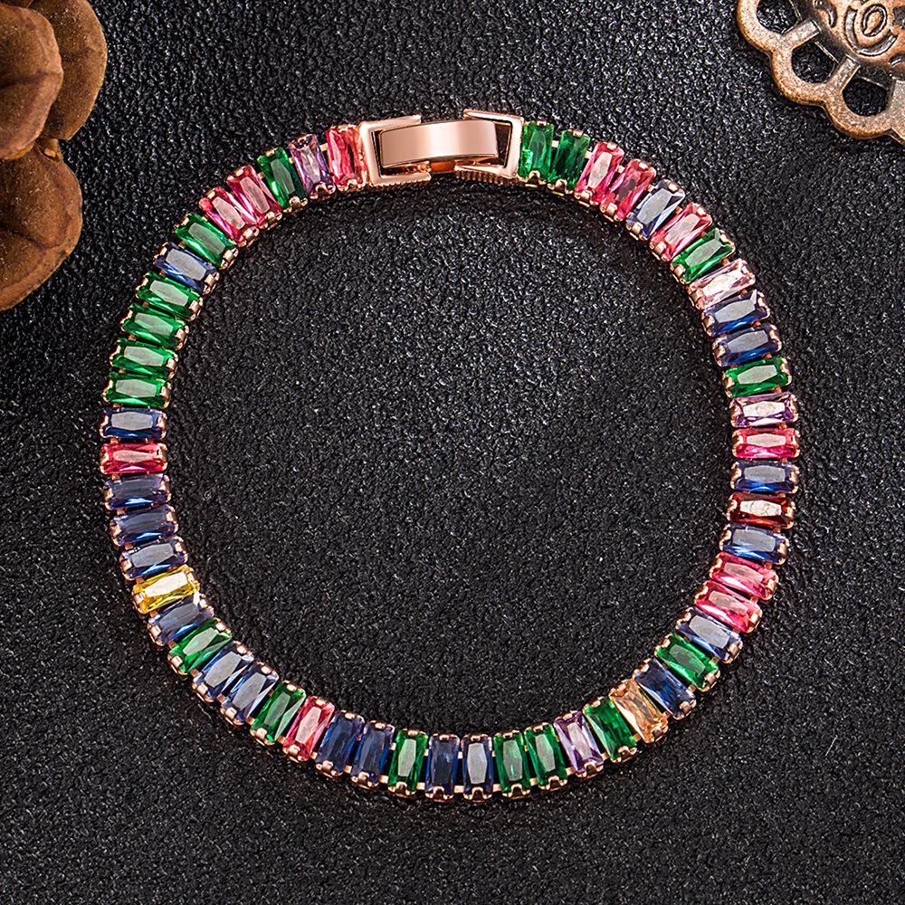 925 Sterling Silver Elegant Charm Bracelets Chain Beautiful Crystal Stone Drop Jewelry Fashion for Women Wedding Lady Cute