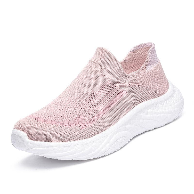 Ultra-light Popcorn Q Bomb Shock Absorption and Lightweight MD Bottom Cover Foot Fly-woven Socks Shoes Men's Casual Sports Women's Shoes