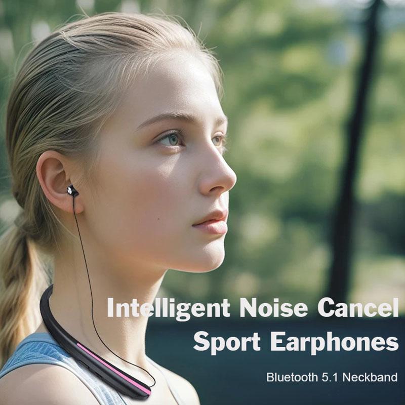 Sluchátka s náhlavním obloukem Bezdrátová Bluetooth Sluchátka s potlačením hluku Do uší Nastavitelný kabel Vodotěsná náhlavní souprava pro Android iOS