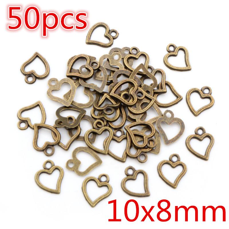 New Fashion Antique Silver Plated Bronze Heart Chrams Metal Alloy Pendant Charms for DIY Neckalce Jewelry Making Findings