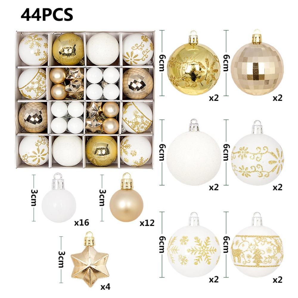 

Пластиковый Раскрашенный Шар Рождественские Шары Подвеска DIY Поделки Рождественские Украшения Подвеска на Елку Style G 44pcs