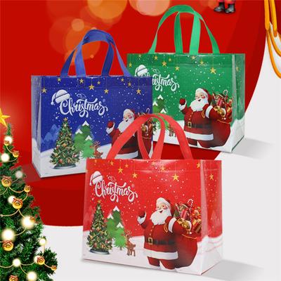 Borsa in tessuto non tessuto addensato con pupazzo di neve di Babbo Natale simpatico cartone animato natalizio
