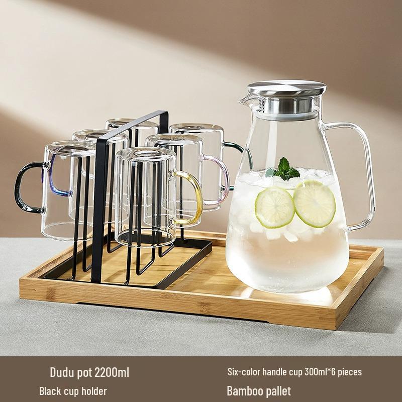 Large Capacity Heat-Resistant Borosilicate Glass Cold Water Kettle & Teapot