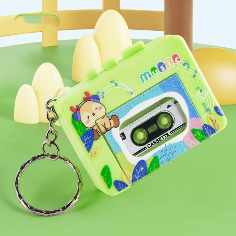 Mini Retro Recorder Keychain Creative Cartoon Tape-shaped Schoolbag Pendant
