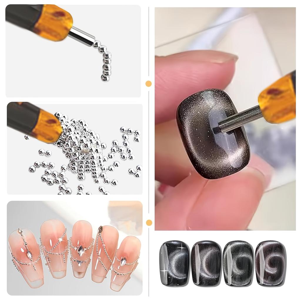 Cat Eye Gel Nail Polish Tool Set, Cat Eye Nail Polish Manicure Tool Set, Nail Magnet Tool, Professional Pen for Nail Salon or DIY