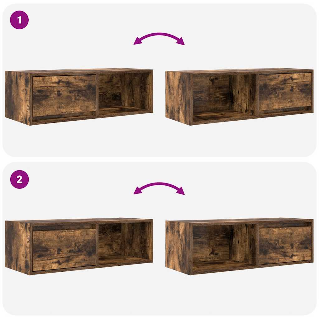 TV Cabinet Smoked Oak 80 x 31 x 25.5 cm Particleboard