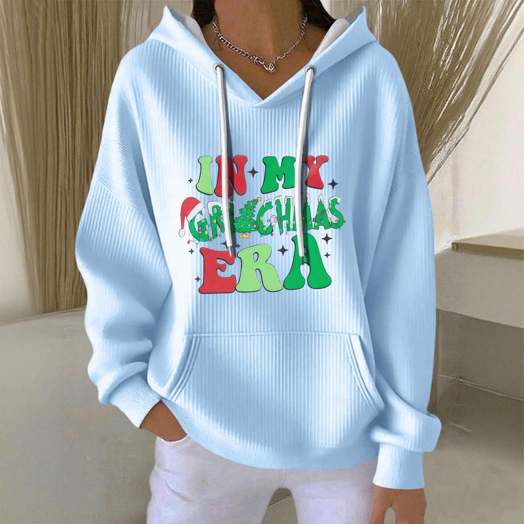 Women's Fashion Casual Christmas Angel Print Pullover Long-Sleeve Sweatshirt