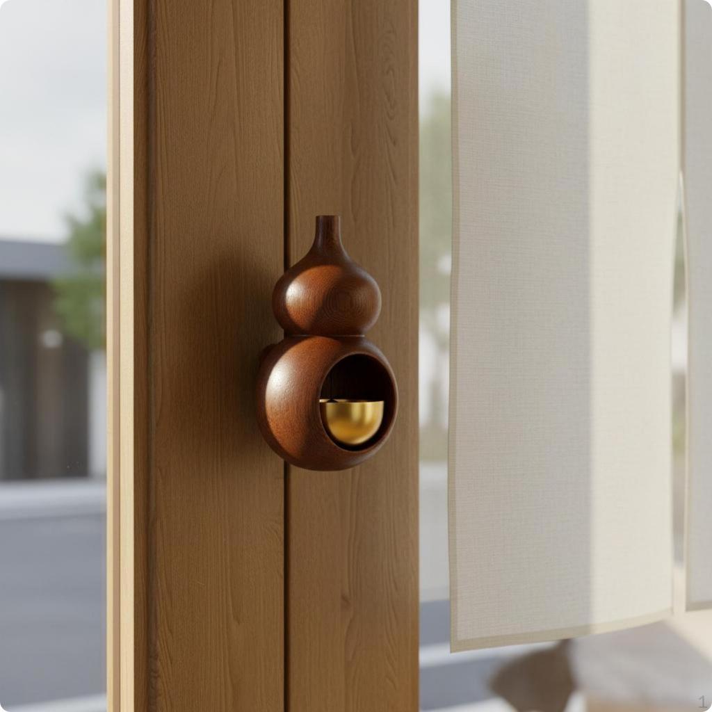 Campanella di Zucca Stile Giapponese Minimalista Campanello per Porta in Legno Promemoria Apertura Ingresso Negozio Entrata