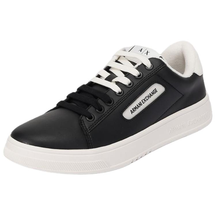 Armani Exchange Thick Sole Lace-Up Low-Top Sneakers Men Sneakers Black White XUX203XV805N814