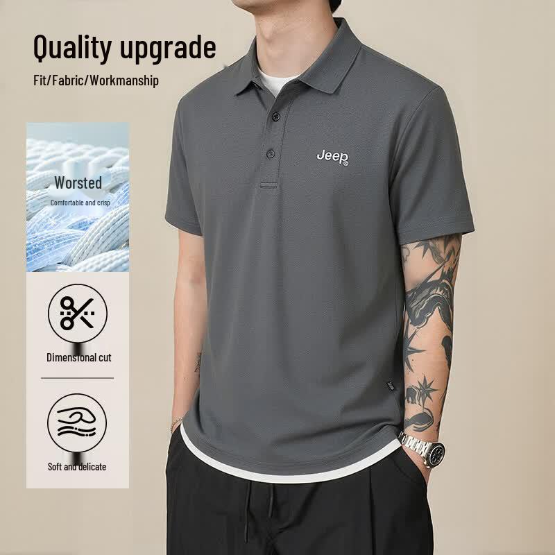 JEEP Men s Breathable Quick-Dry Polo Shirt 3XL
