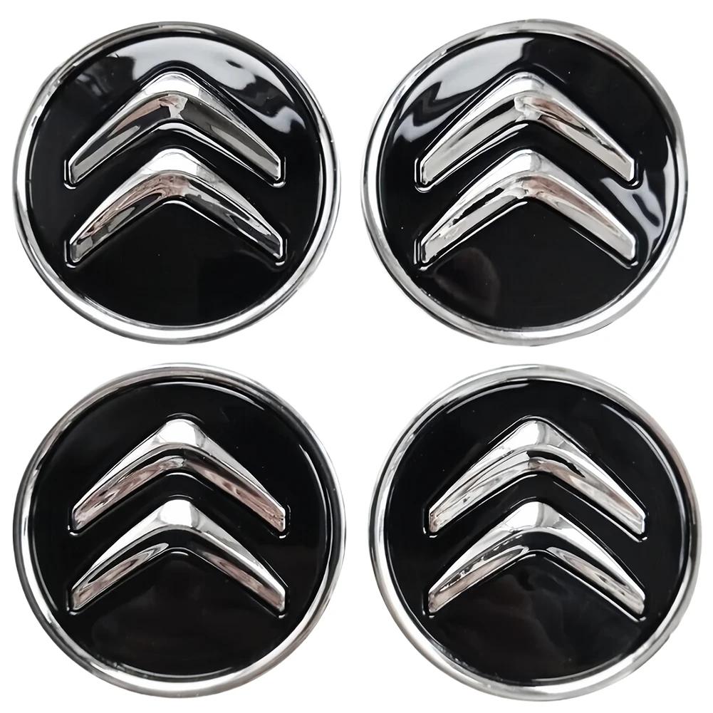 4 ks Krytky středů kol Slitina 60MM Originální krytka středu kola Černá pro Citroen C1 C3 C4 DS3 Většinu modelů