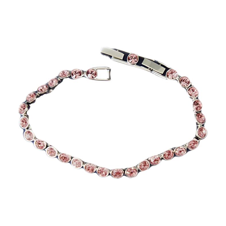 

Swarovski Tennis Personalized Mark Alloy Crystal Bracelet Women bracelet Pink 1179711 Box (Random Color)