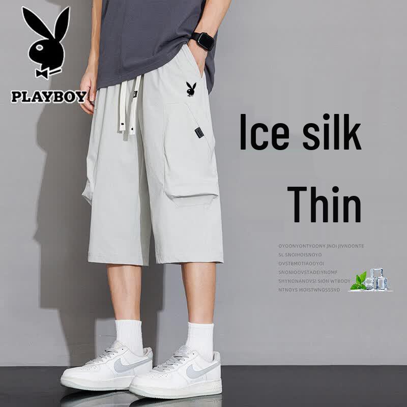 PLAYBOY Men s Ice Silk Cooling Cargo Capris 5XL