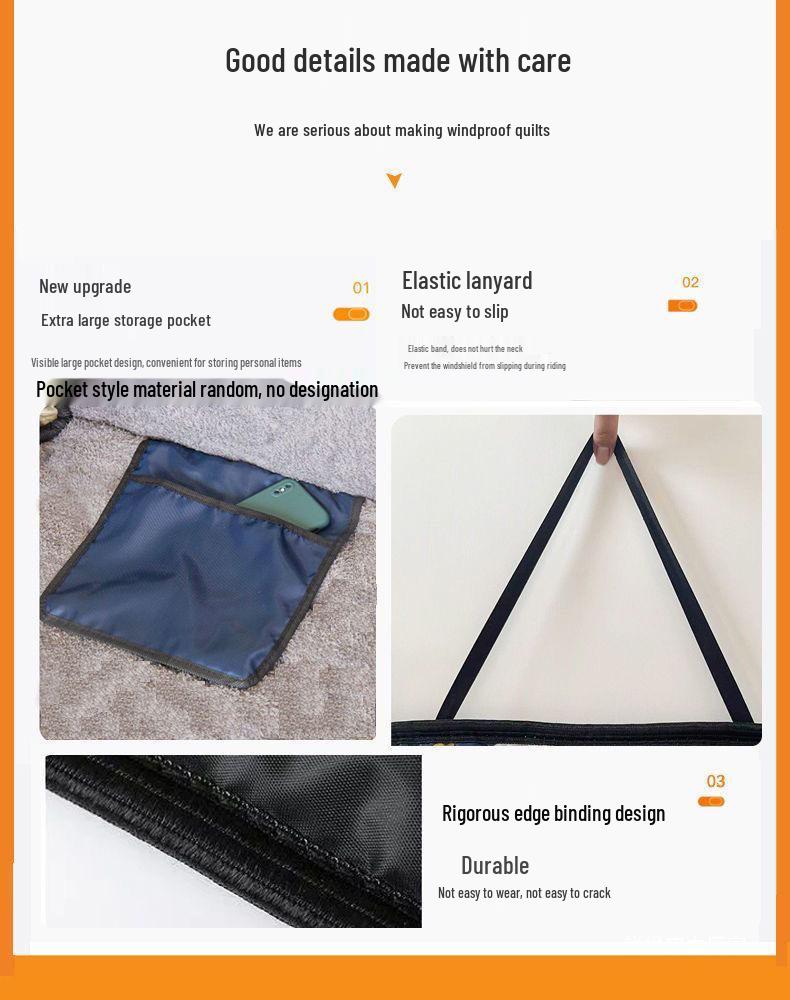 Winter Universal Electric Motorcycle Windproof Velvet-Lined Quilt - Double-Sided Waterproof Battery Car Shield