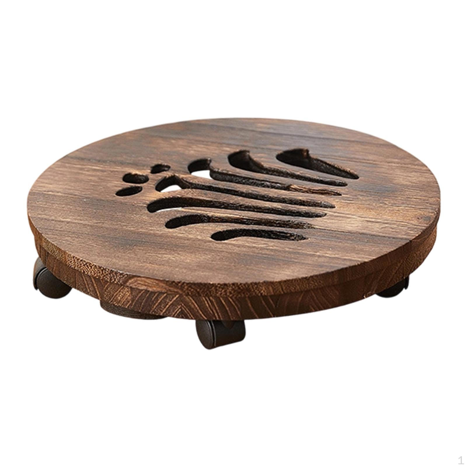 

Подставка для цветочного горшка на колесиках, Деревянная полка, Поворотное основание, Устойчивая опора, Легко чистить, Подходит для 21cm Style A