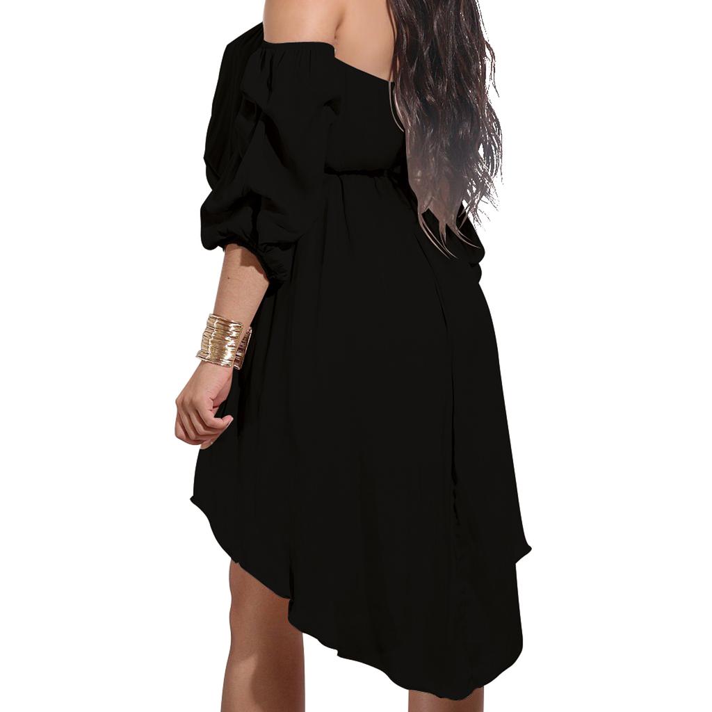 Satın alın Dress women's off shoulder pure colour Sexy backless bandage