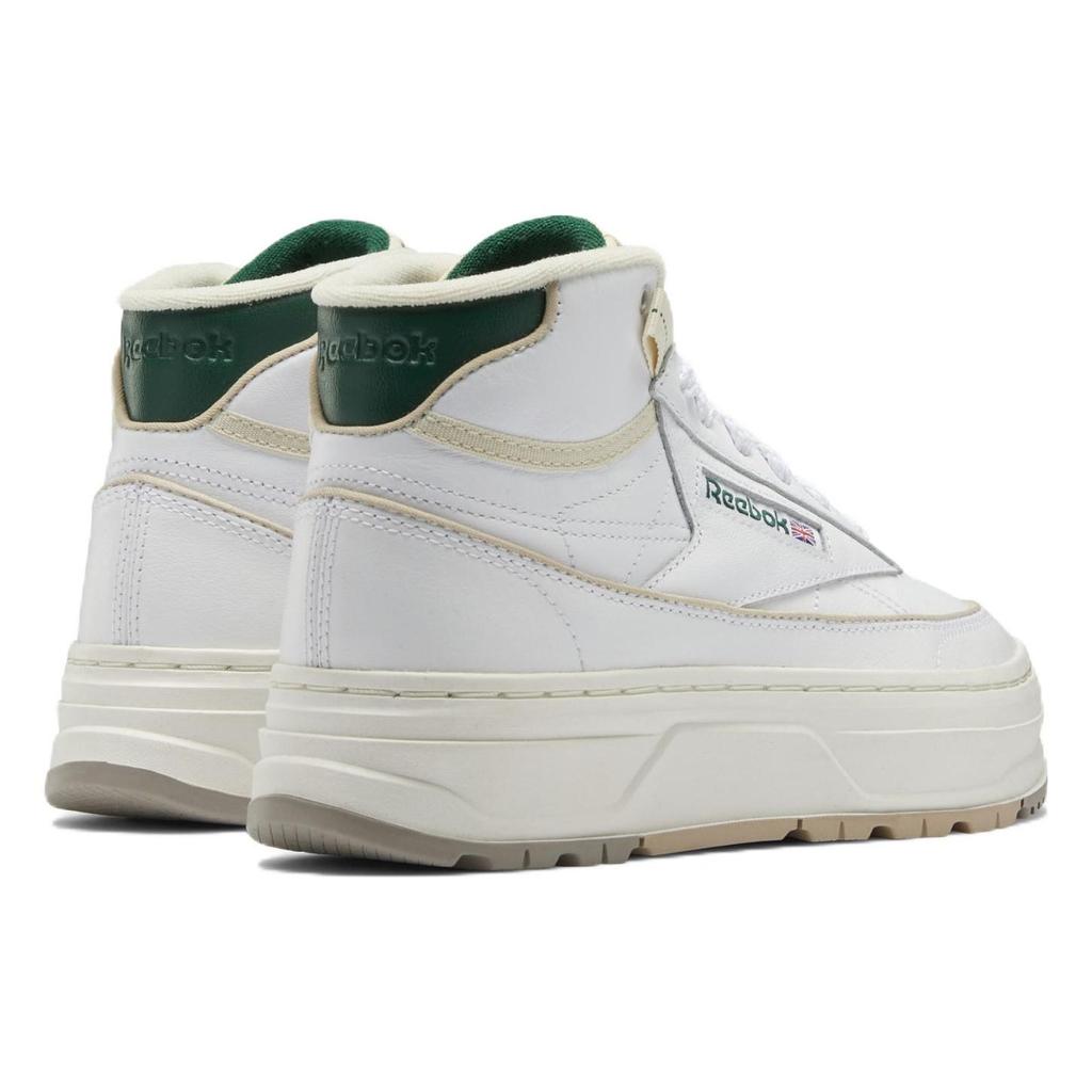 Reebok Club C Geo Mid White Dark Green Women Sneakers Cloud-White Chalk GZ4936
